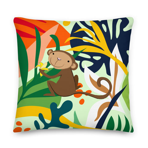 Happy Little Monkey Pillow