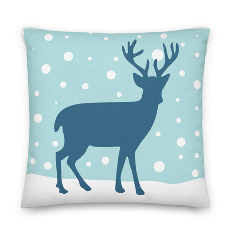 Blue Deer Pillow